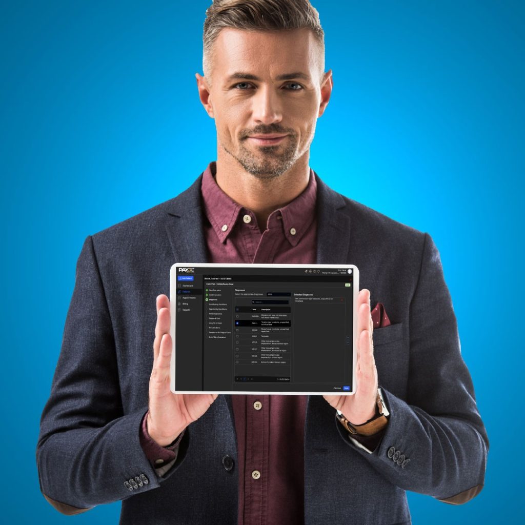 man with ipad